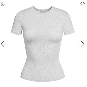 SKIMS Cotton Jersey T-shirt Light Gray